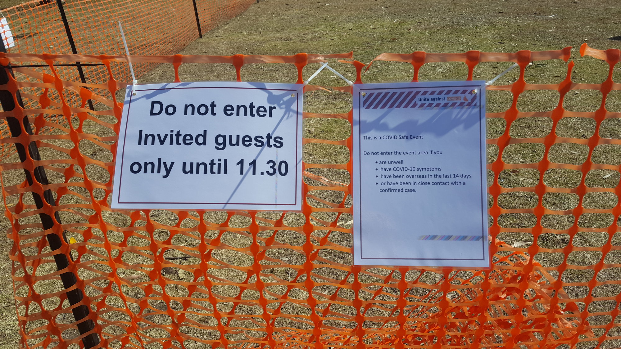 Dayboro Railway Centenary - Cnr Williams and Heathwood Street Dayboro - 26 Sep 2020 - COVID sign - 002