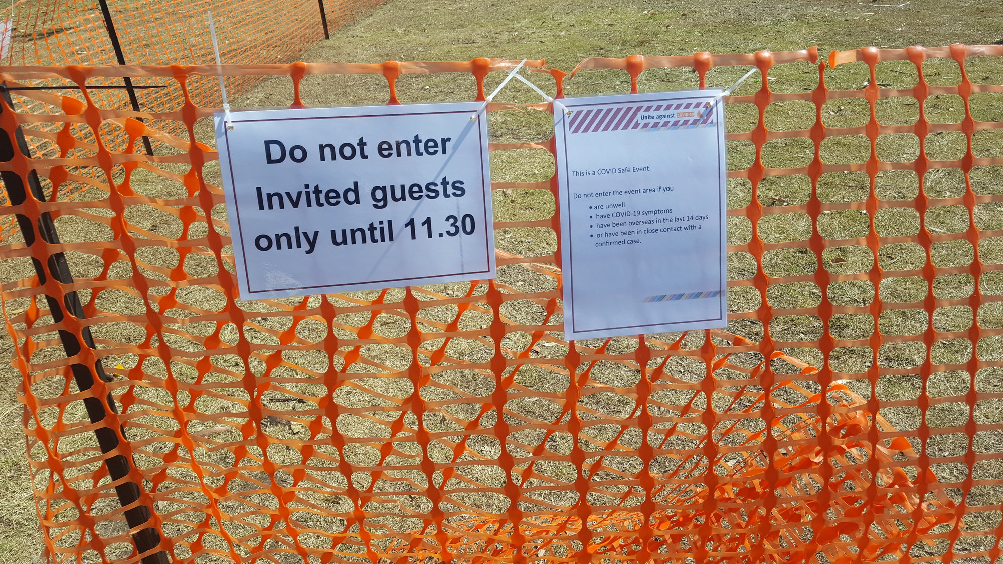 Dayboro Railway Centenary - Cnr Williams and Heathwood Street Dayboro - 26 Sep 2020 - COVID sign - 003