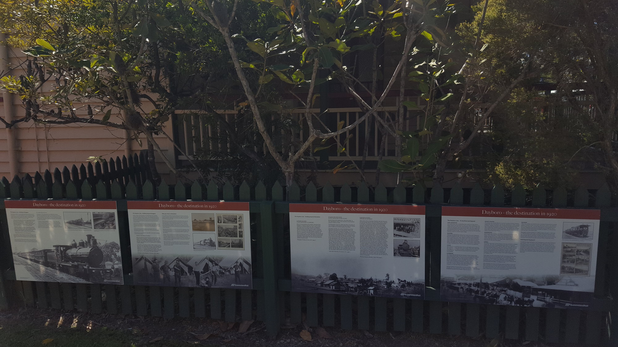 Dayboro Railway Centenary - Cnr Williams and Heathwood Street Dayboro - 26 Sep 2020 - historical information signs