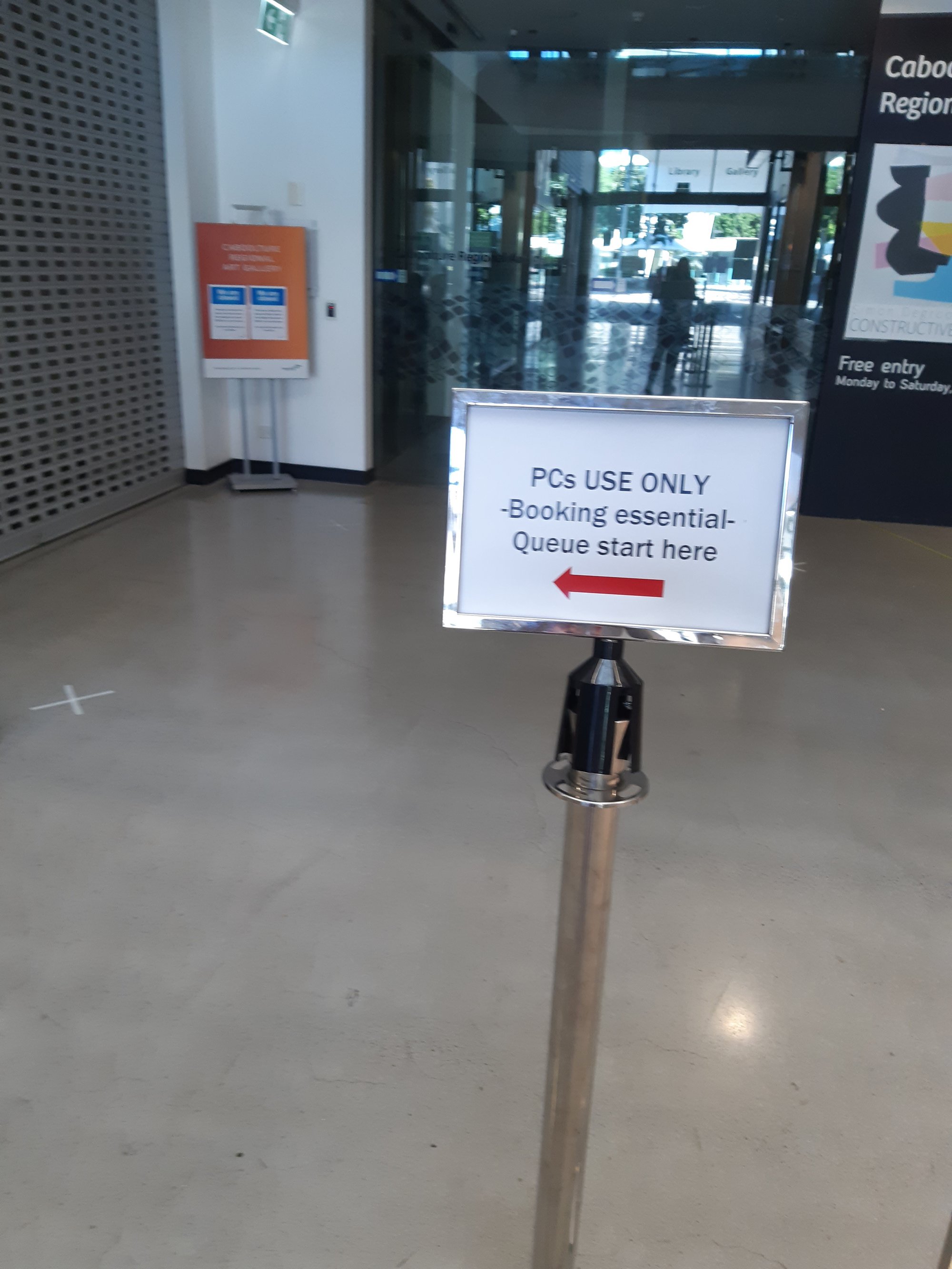Caboolture Library - Hasking Street Caboolture - 15 May 2020 - reopening PC use queue