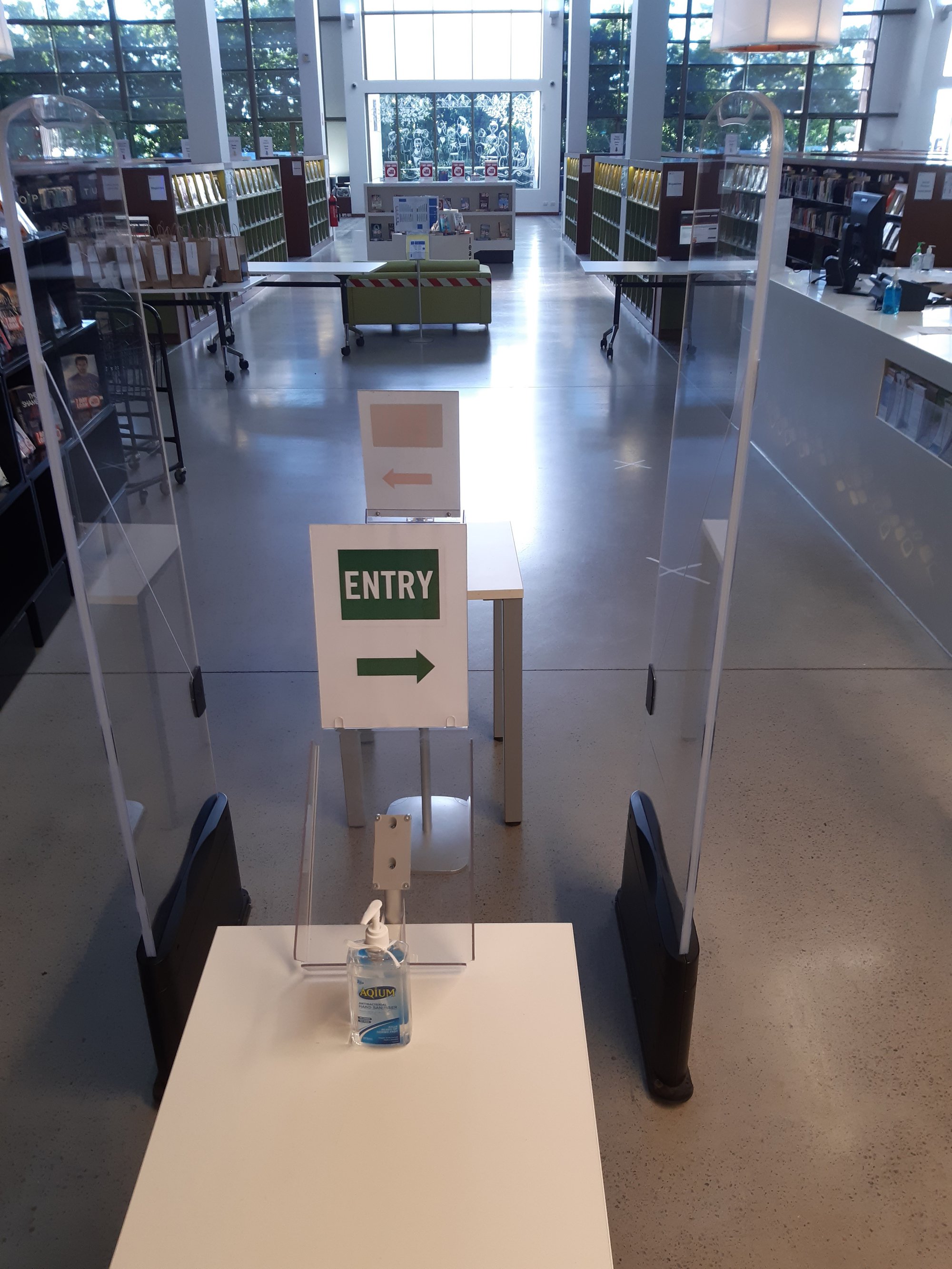 Caboolture Library - Hasking Street Caboolture - 15 May 2020 - reopening entry sign