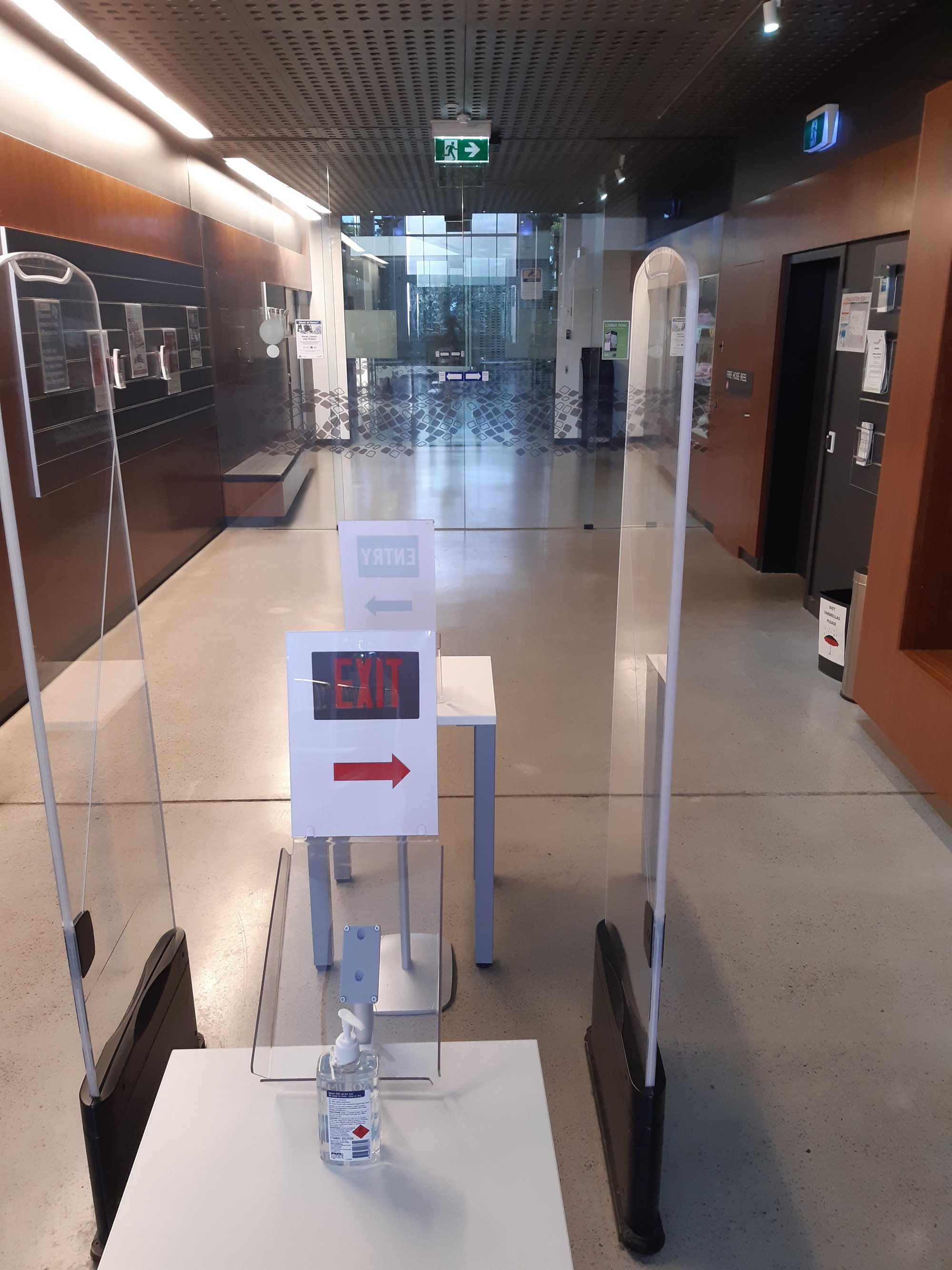 Caboolture Library - Hasking Street Caboolture - 15 May 2020 - reopening exit sign