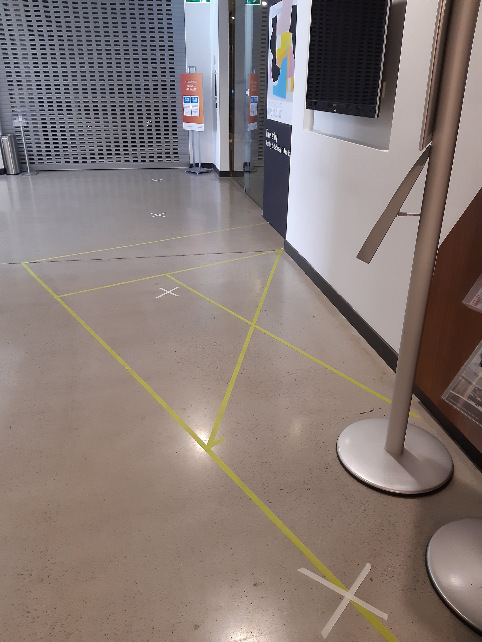 Caboolture Library - Hasking Street Caboolture - 15 May 2020 - reopening social distancing floor markings