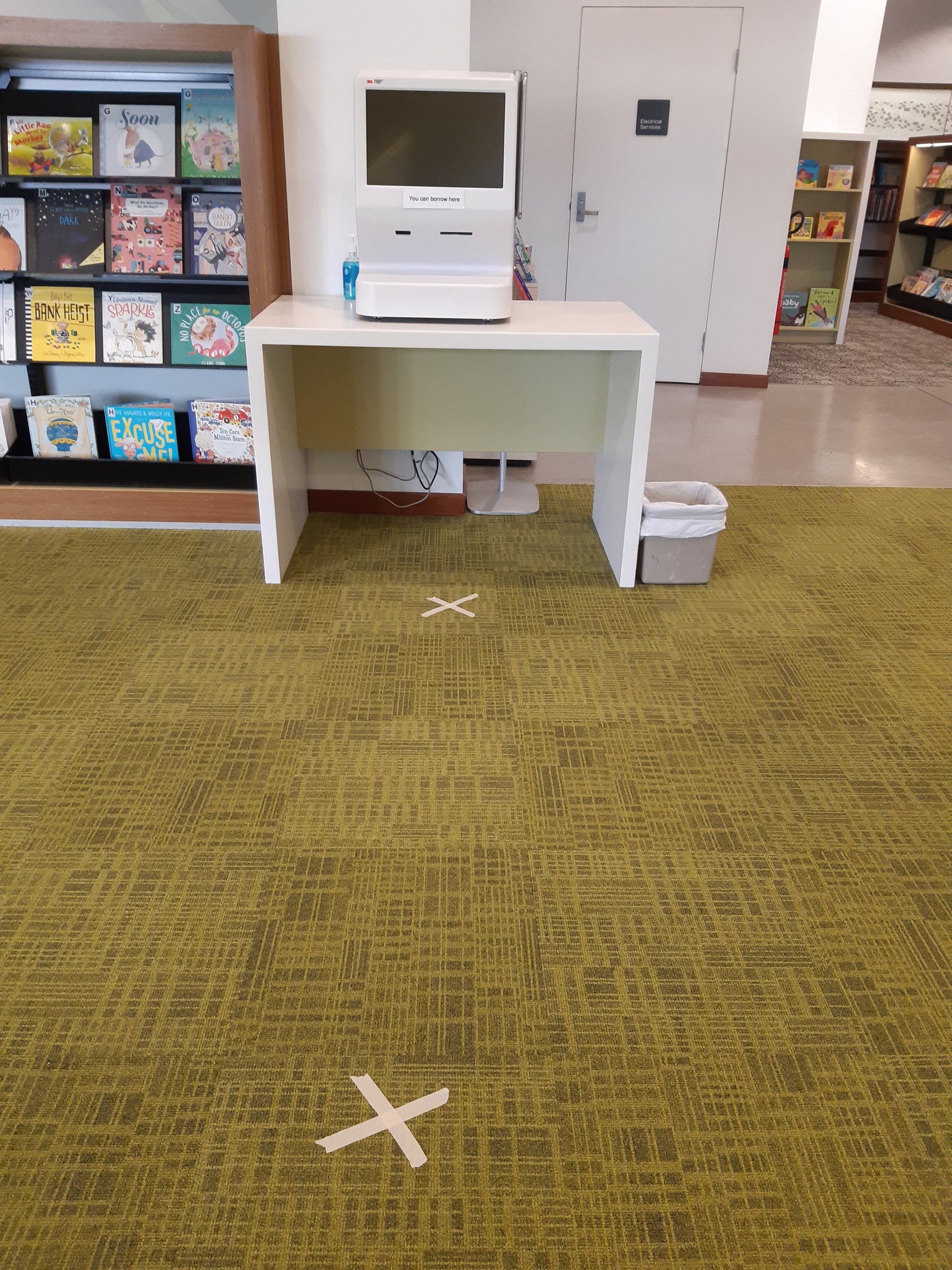 Caboolture Library - Hasking Street Caboolture - 15 May 2020 - reopening social distancing markings