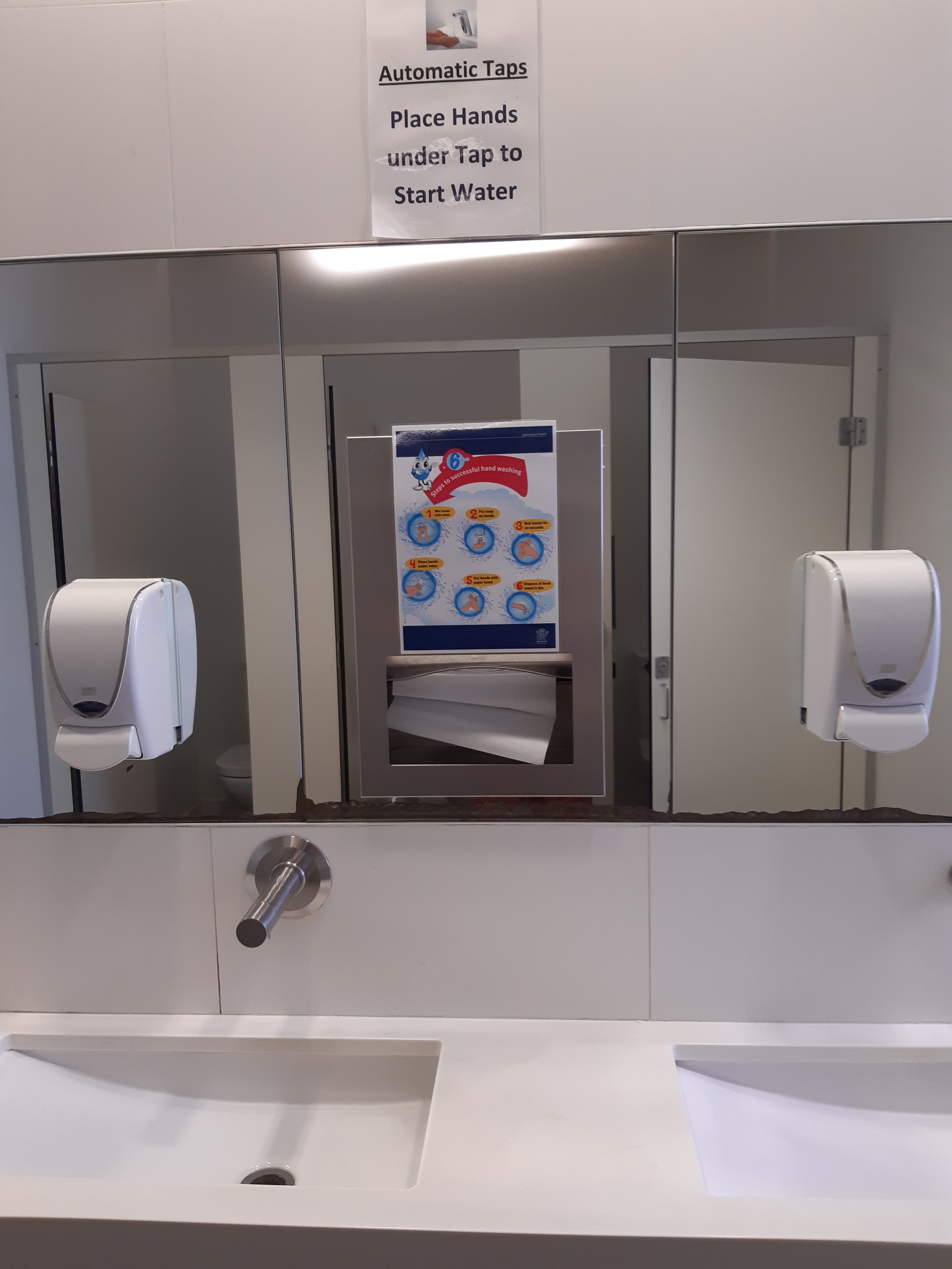 Caboolture Library - Hasking Street Caboolture - 15 May 2020 - reopening toilet signage