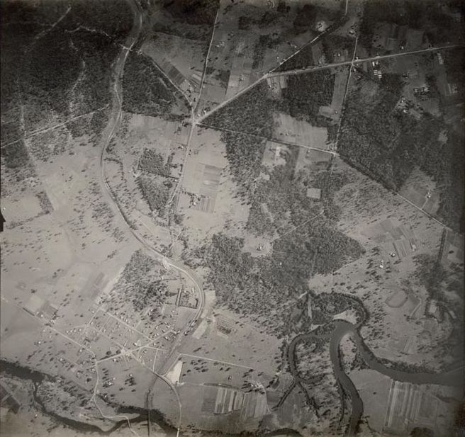 Aerial view of Petrie Township - ca. 1940