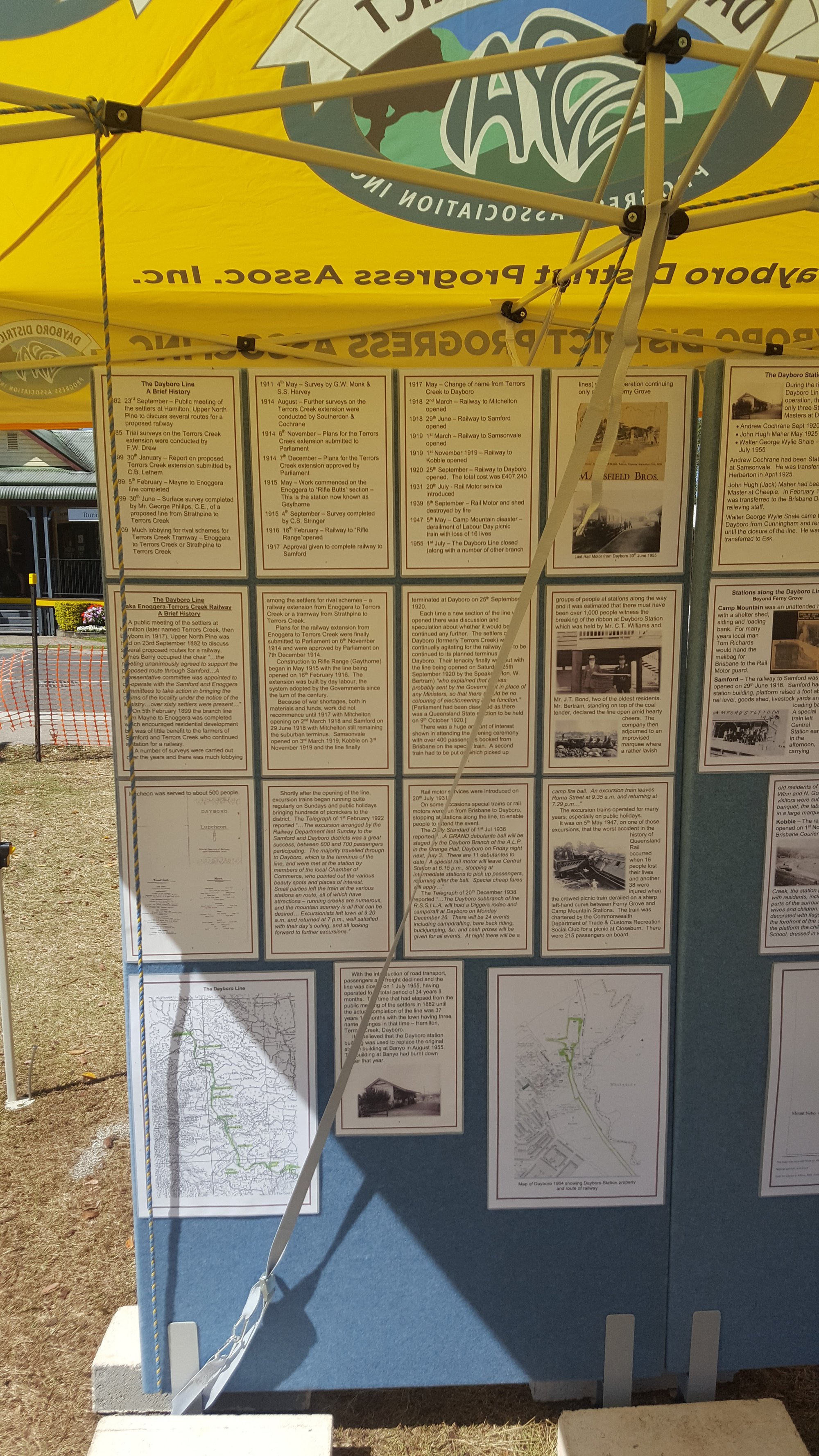 Dayboro Railway Centenary - Cnr Williams and Heathwood Street Dayboro - 26 Sep 2020 - COVID safe historical information display
