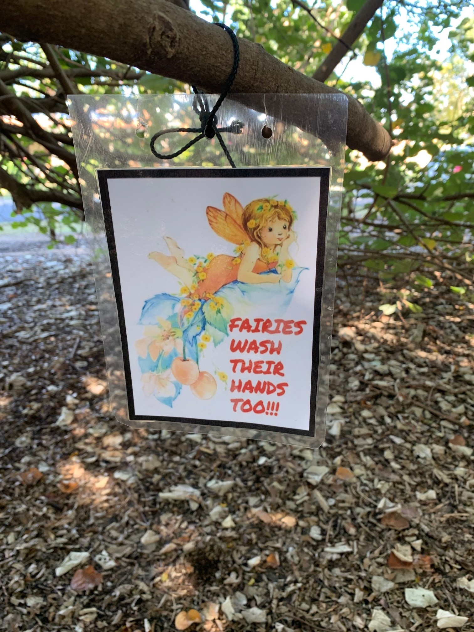 Fairy Way - 201 Esplanade S Deception Bay - 17 July 2020 - fairies wash hands too sign