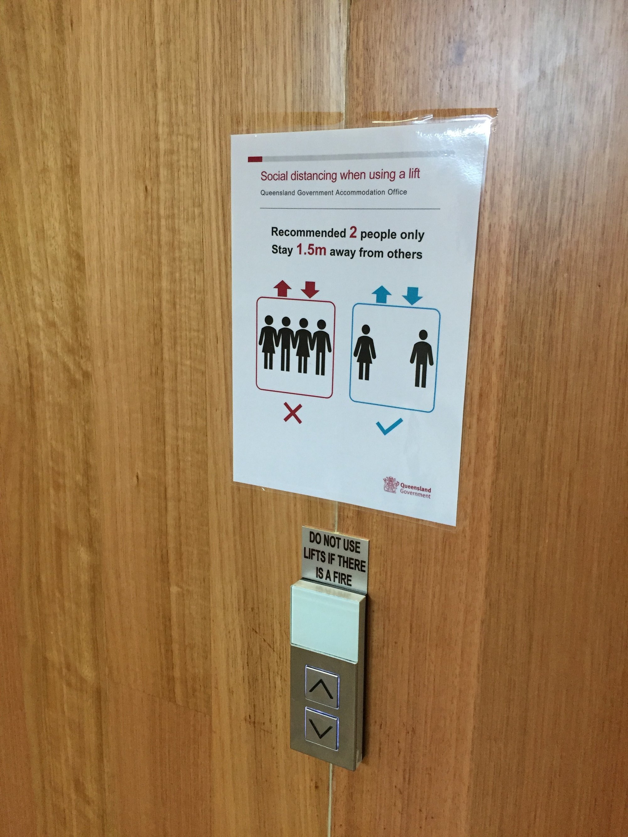 North Lakes Library - The Corso North Lakes - 08 April 2020 - signs on lifts 