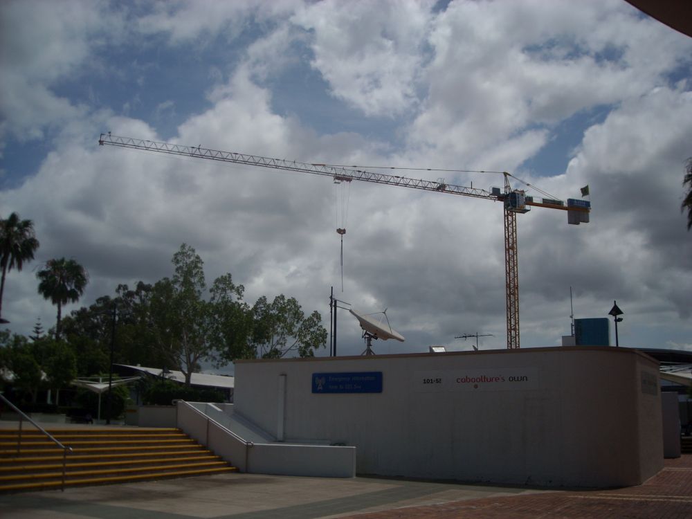 Tower crane on the construction site of the Caboolture Hub, 4 Hasking Street Caboolture