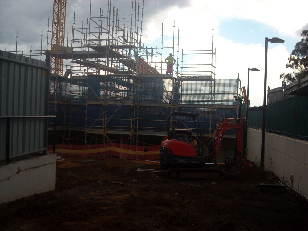 Formwork for one of the floors at the construction site of the Caboolture Hub, 4 Hasking Street Caboolture