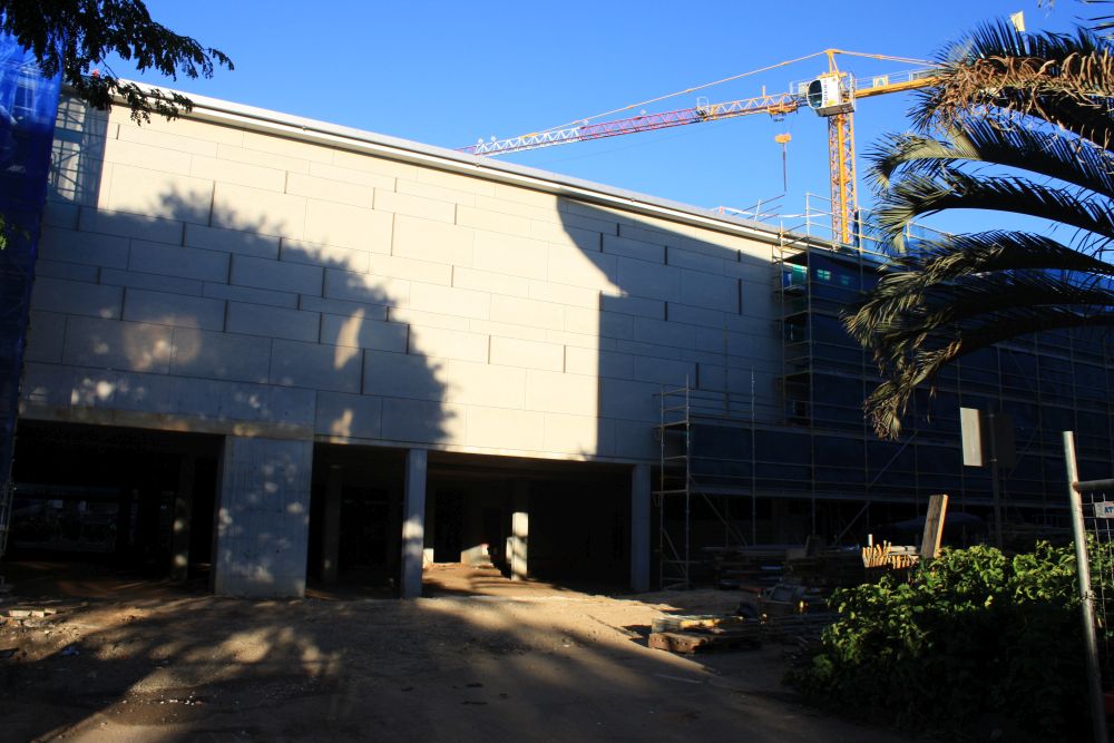Cladding installed as part of the construction of the building known as the Caboolture Hub, 4 Hasking Street Caboolture 