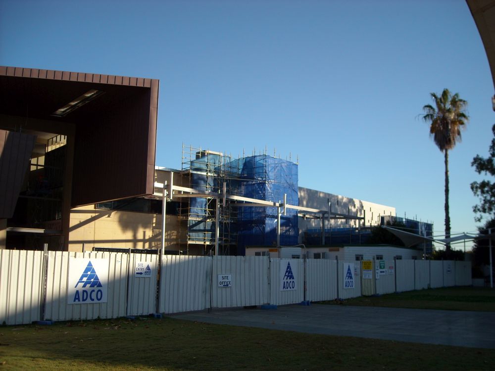 Lift shaft and stairs under construction for the new building known as the Caboolture Hub, 4 Hasking Street Caboolture 