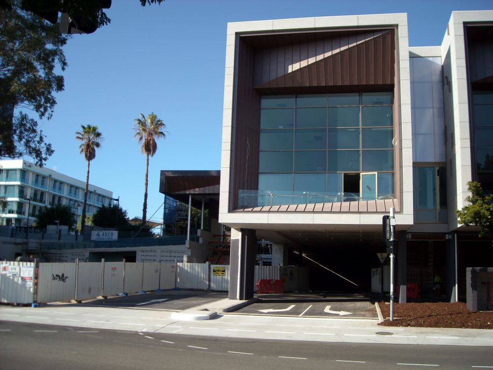 Access road to the underneath carpark of the new building known as the Caboolture Hub, 4 Hasking Street Caboolture 