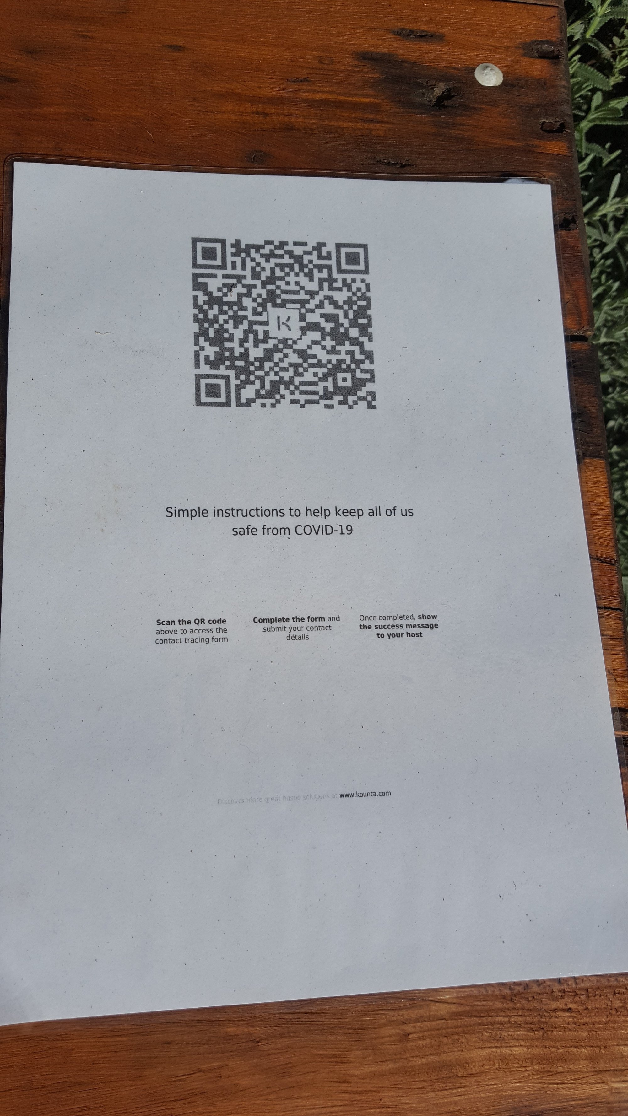 Rendezvous Cafe - Williams Street Dayboro - 30 June 2020 - QR code for COVID check in