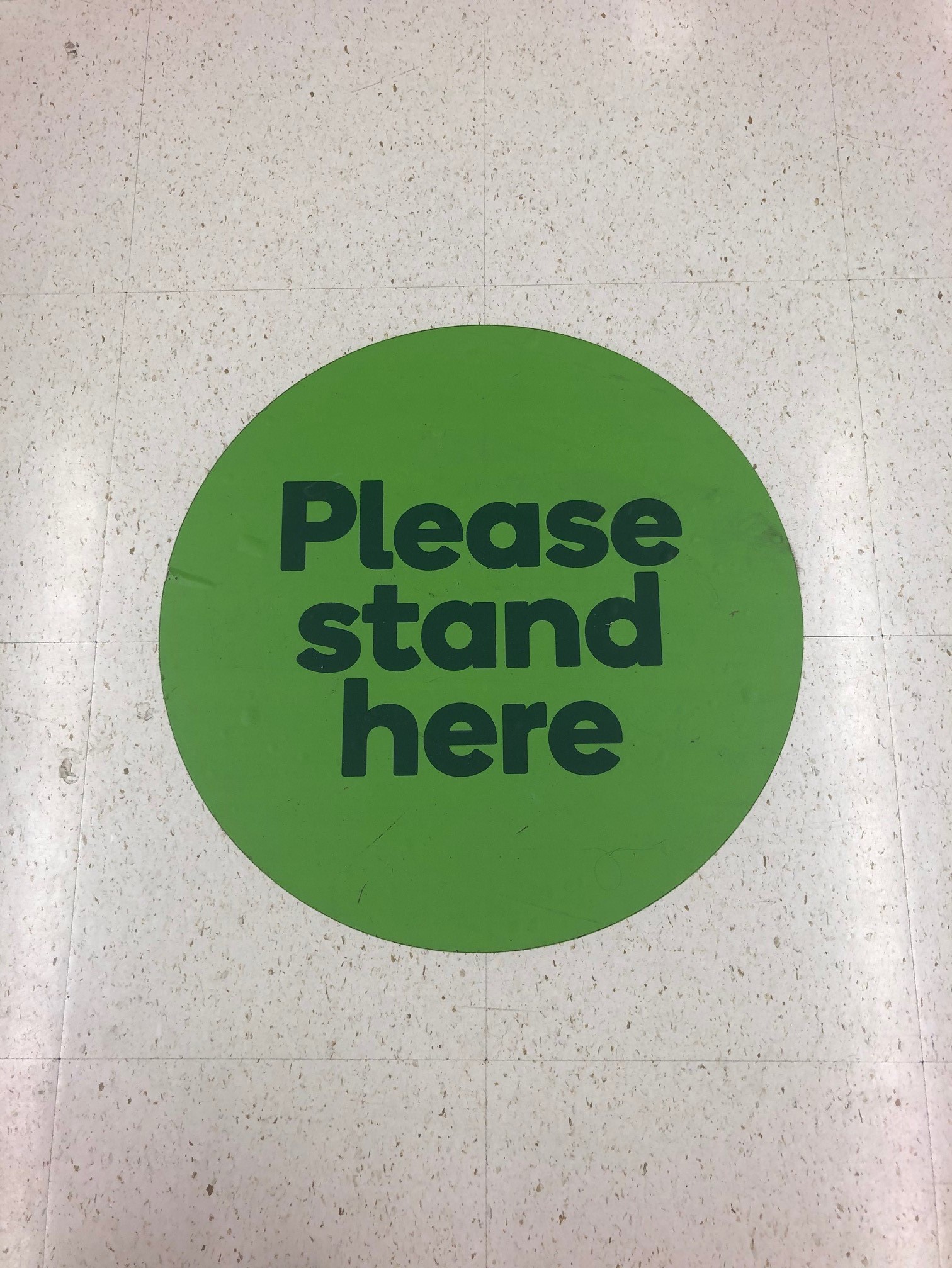 Woolworths Supermarket - Warner Marketplace Samsonvale Road Warner - 10 April 2020 - social distancing dot