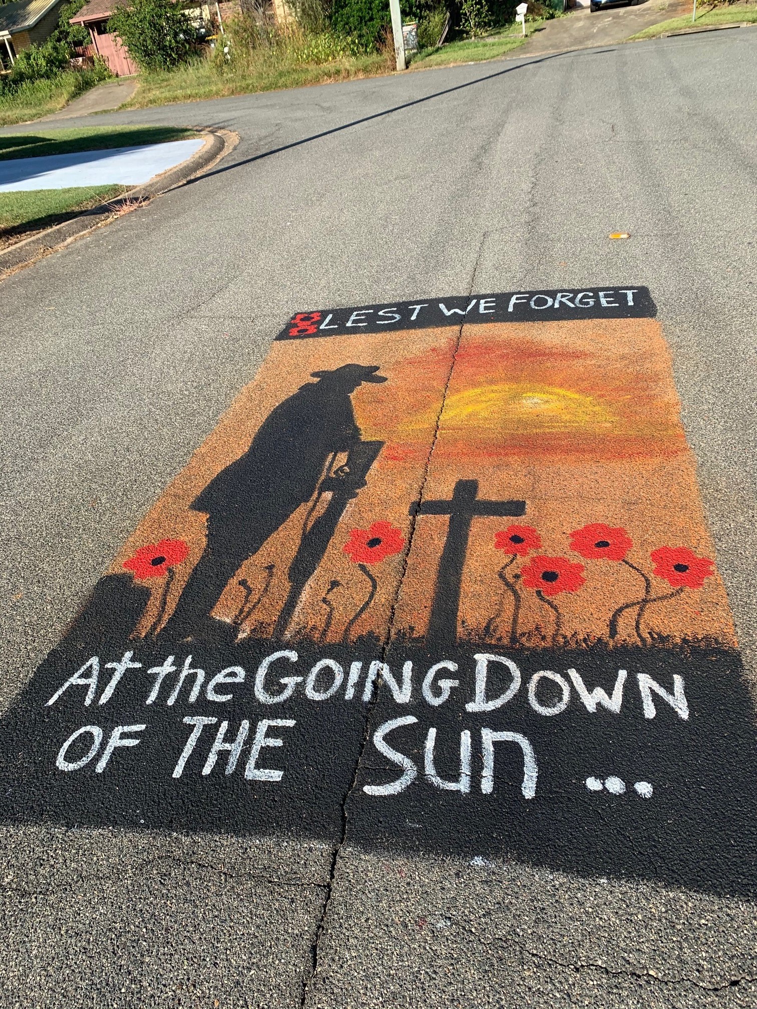 Lanham Road Deception Bay - 23 April 2020 - Anzac Day street art
