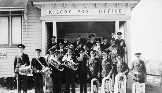 Caboolture Citizens Band outside the Kilcoy Post Office