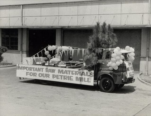Truck decorated for parade float