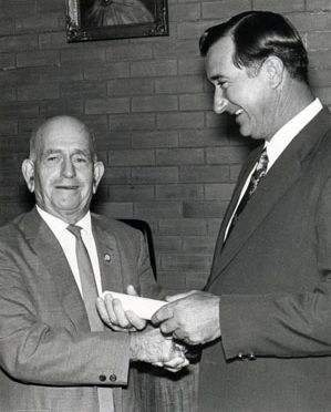 Cr E.J. (Eric) Bateman (left) and Cr Alex Barr (right), ca. 1980