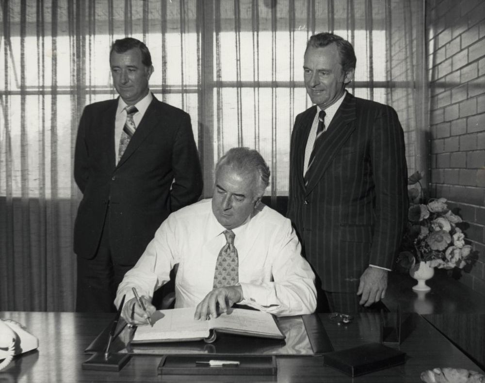 Official visit the Honourable Gough (E.G.) Whitlam QC, Leader of the Opposition, Canberra