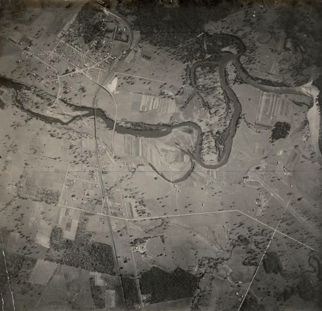 Aerial of Petrie with Lawnton in the foreground