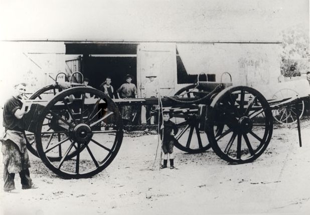 Mr David Edward Boustead standing outside his Blacksmith Shop