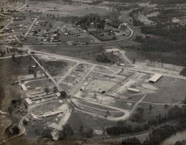 Aerial of the Petrie Mill Site under construction
