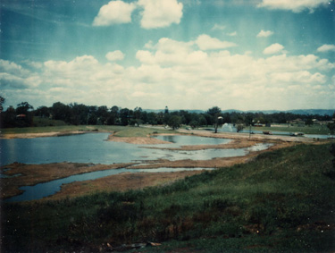 Caboolture River weir at a time of low water level