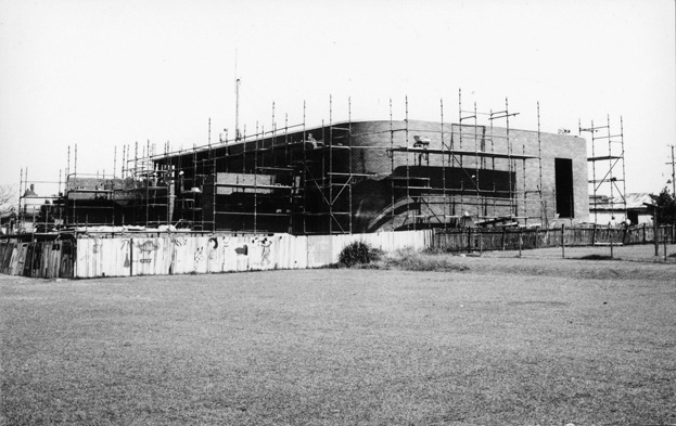 Construction of the Caboolture Shire Memorial Hall, ca. 1975