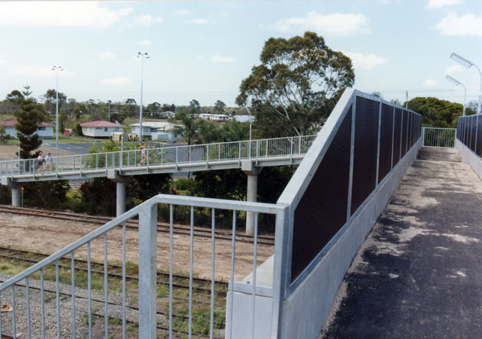 Pedestrian / passenger overpass at the Caboolture Railway Station, ca. 1984