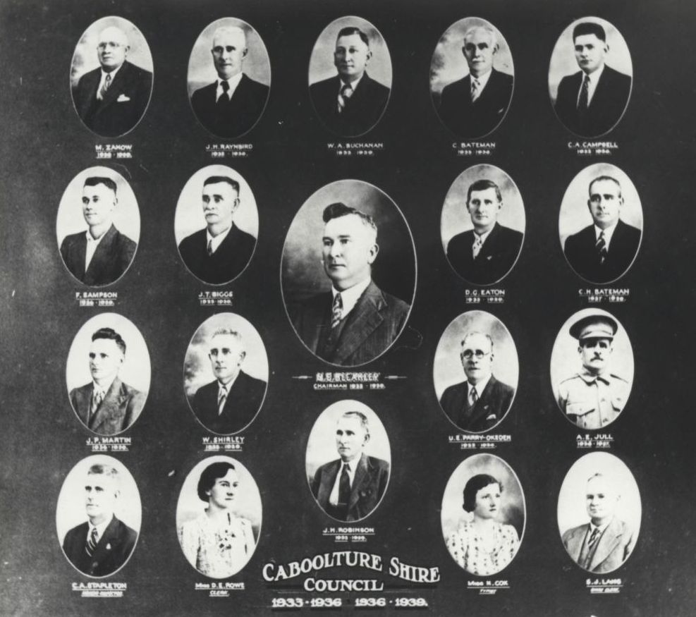 Caboolture Shire Council from 1933 to 1936 and 1936 to 1939