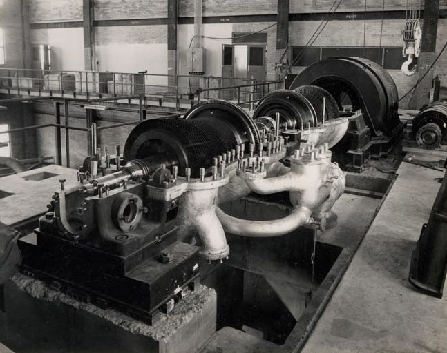 Mill under construction - Machinery inside building