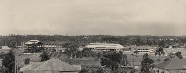 View of Mill under construction from site of Murrumba Homestead