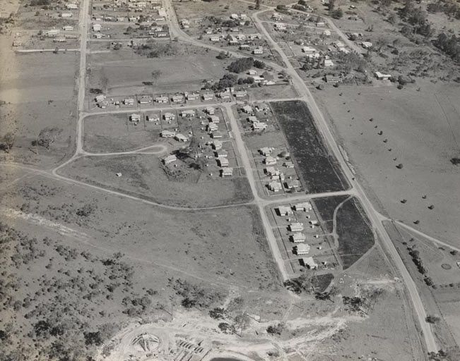 Aerial view of township - Unknown