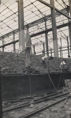 Mill under construction - Brick laying