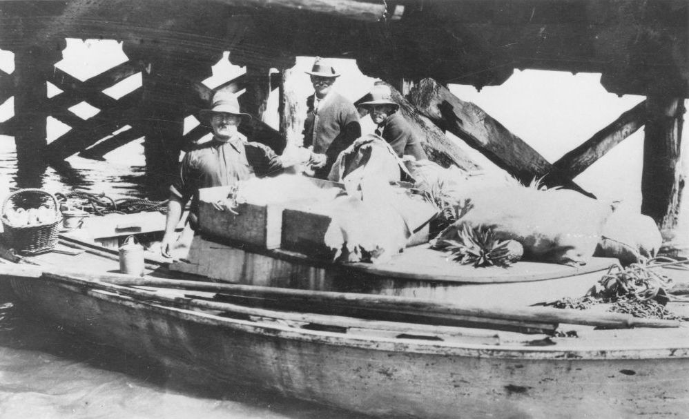 Ned Bishop and his boat called Whisper with all sorts of goods for sale