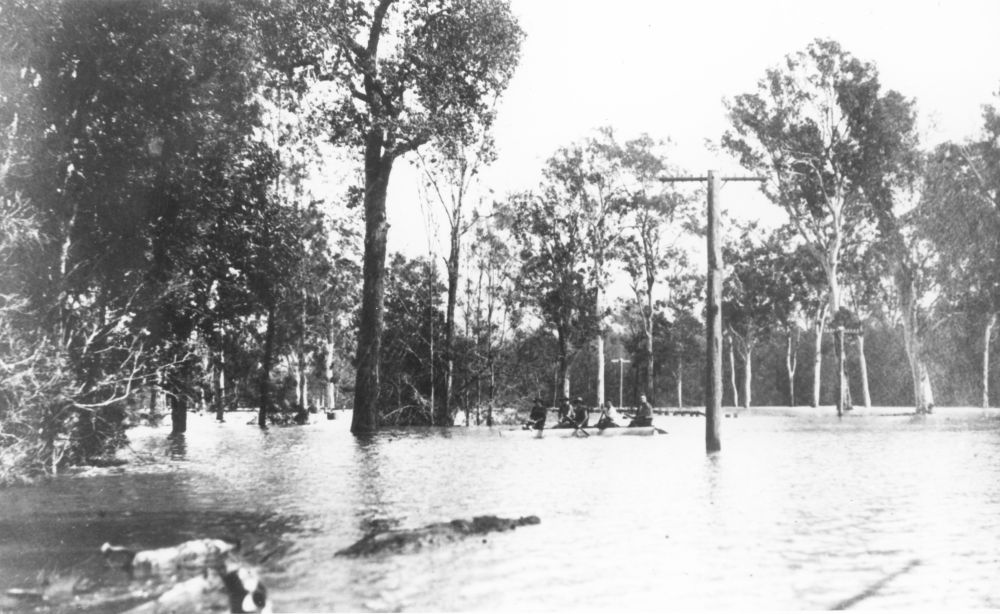 Monkeybong Creek in flood, ca. 1920s