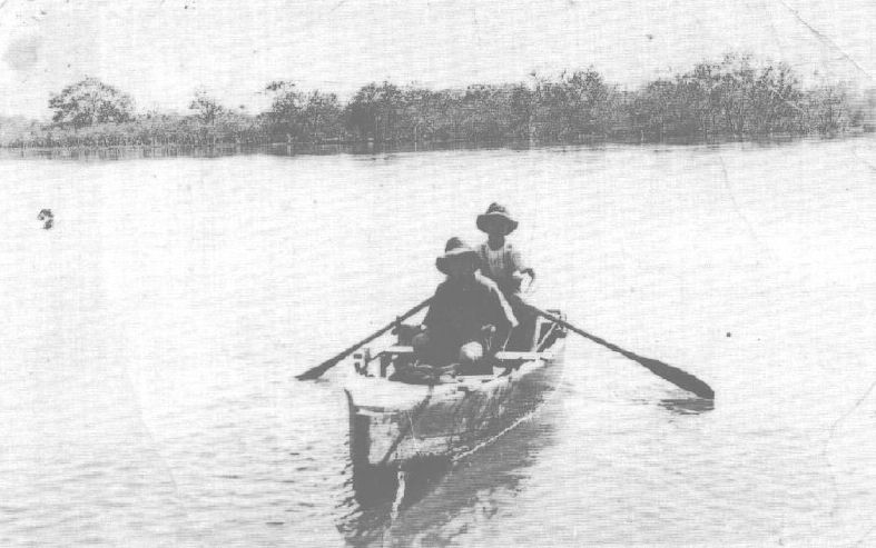 Fishing in Elimbah Creek at the back of the Gollagher home