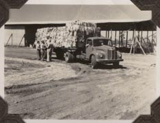 Truck loaded with bales of waste paper