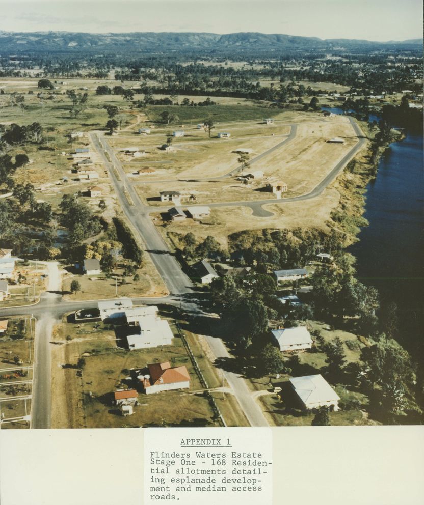 Aerial view of Flinders Waters Estate looking west, ca. 1978