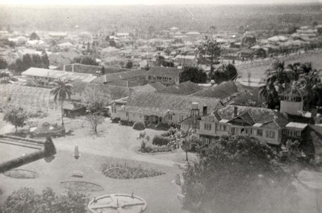 Aerial view of RSL Home in King Street Caboolture (also known as the War Veterans' Home)