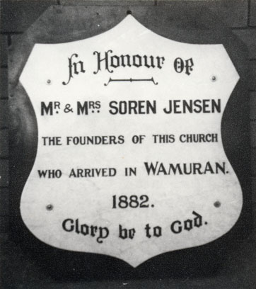 Honour Board erected in the Wamuran Baptist Church