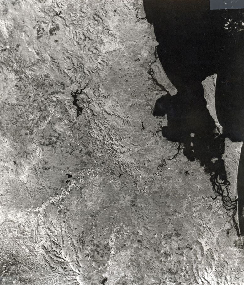 Satellite photograph of the southeast Queensland coast taken in 1979