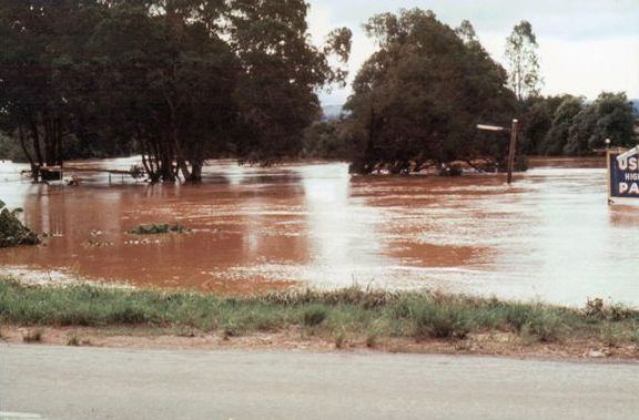 Caboolture River in flood on 22 January 1972