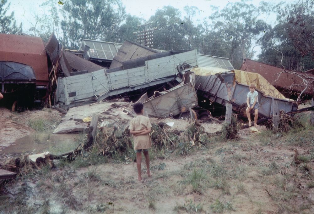 Train wreck about one mile north of Caboolture
