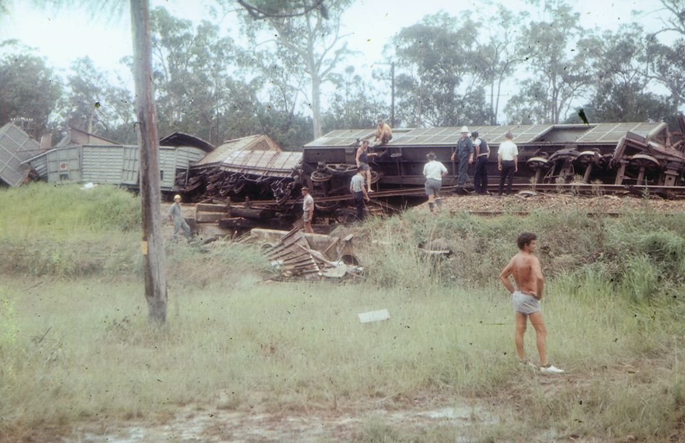 Train wreck about one mile north of Caboolture
