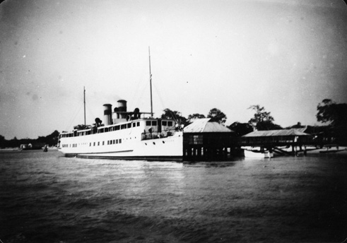 The SS Koopa at the Bongaree Jetty on Bribie Island in 1951