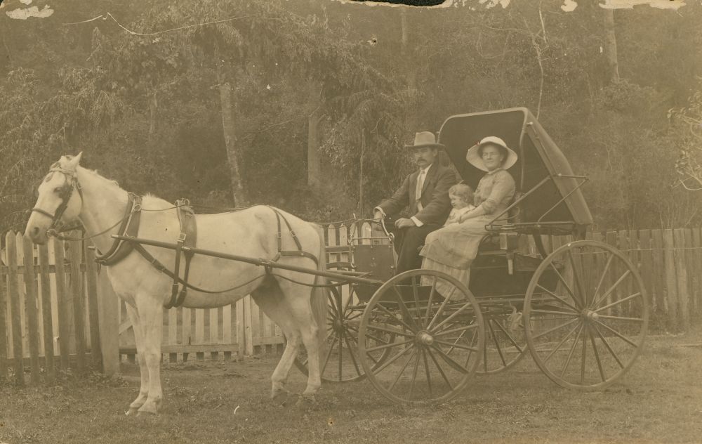 Mr Nick McCosker with his wife Lilly and child