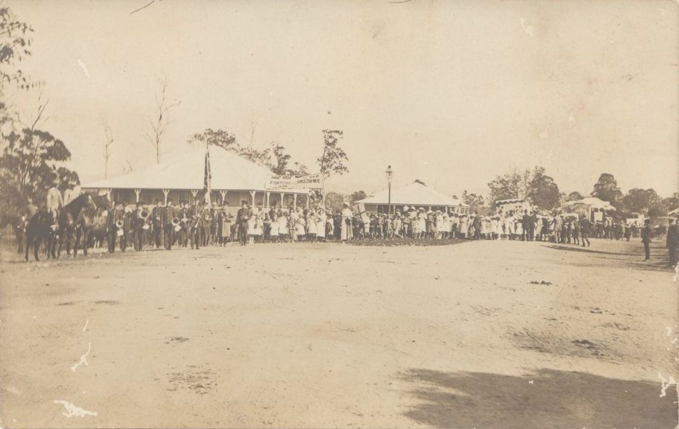 Patriotic turnout in Caboolture, ca. end World War One (WWI)